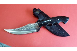 SBH4180-Sürmene El Yapımı Gravur İşlemeli Avcı Bıçağı
